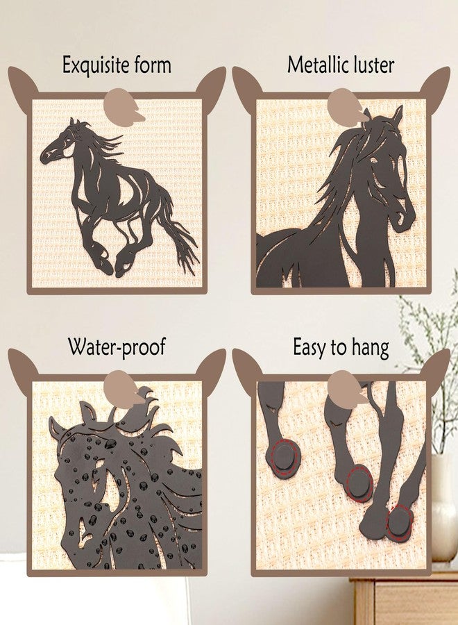 Bnesi 3 Pcs Metal Horse Wall Art Running Wall Art Decor Western Wall Art Rustic Metal Bathroom Decoration Western Home Decor for Bedroom Living Room Bathroom (Horse) - Image 5